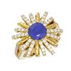 Image 3 : 3.23 ctw Sapphire & Diamond Ring 18K Yellow Gold - REF-166H2R