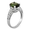 Image 2 : 3.60 ctw Green Tourmaline & Diamond Ring 14k White Gold - REF-97N3F