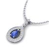 Image 1 : 1.15 ctw Tanzanite & Micro Pave VS/SI Diamond Necklace 14k White Gold - REF-49N3F