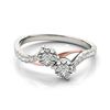 Image 1 : 0.85 ctw Certified VS/SI Diamond 2 Stone Ring 18k 2Tone Gold - REF-85M9G