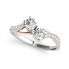 Image 2 : 0.85 ctw Certified VS/SI Diamond 2 Stone Ring 18k 2Tone Gold - REF-85M9G