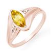 Image 1 : 0.36 ctw Citrine & Diamond Ring 10k Rose Gold - REF-10W2H