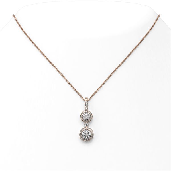 1.25 ctw Diamond Designer Necklace 18K Rose Gold - REF-139M5G