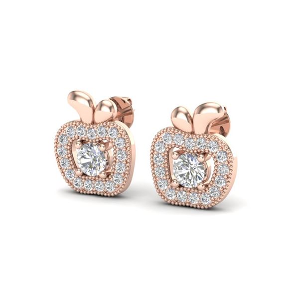 0.60 ctw VS/SI Diamond Micro Pave Earrings 14k Rose Gold - REF-41M2G