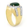 Image 2 : 5.25 ctw Emerald & Diamond Men's Ring 10k Yellow Gold - REF-123F6M