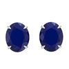 Image 1 : 7 ctw Sapphire Designer Stud Earrings 18k White Gold - REF-41W9H