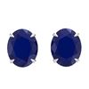 Image 1 : 7 ctw Sapphire Designer Stud Earrings 18k White Gold - REF-41W9H