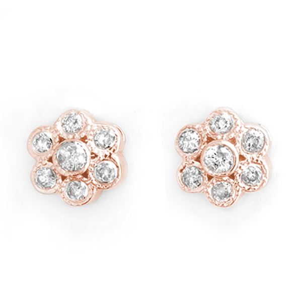 0.50 ctw Certified VS/SI Diamond Earrings 14k Rose Gold - REF-30W8H