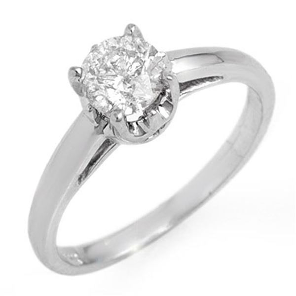 0.80 ctw Certified VS/SI Diamond Solitaire Ring 14k White Gold - REF-163R6K