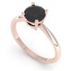 Image 2 : 1.0 ctw Black Diamond Engagment Designer Ring 14k Rose Gold - REF-26H4R