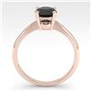 Image 3 : 1.0 ctw Black Diamond Engagment Designer Ring 14k Rose Gold - REF-26H4R