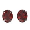 Image 1 : 7 ctw Garnet Designer Stud Earrings 18k White Gold - REF-26W2H