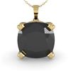 Image 2 : 6.0 ctw Cushion Black Diamond Designer Necklace 14k Yellow Gold - REF-108X3A