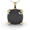 Image 2 : 6.0 ctw Cushion Black Diamond Designer Necklace 18k Yellow Gold - REF-122N2F