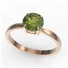 Image 2 : 2 ctw Green Tourmaline Designer Engagment Ring 14k Rose Gold - REF-40F9M