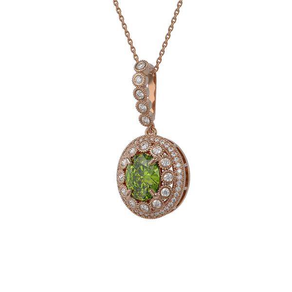 4.22 ctw Tourmaline & Diamond Victorian Necklace 14K Rose Gold - REF-134K2Y