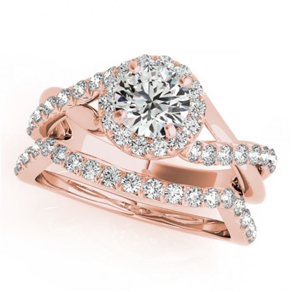 1.1 ctw Certified VS/SI Diamond 2pc Wedding Set Halo 14k Rose Gold - REF-106W6H