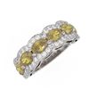 Image 3 : 4.25 ctw Canary Citrine & Diamond Ring 18K White Gold - REF-124W4H