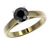 Image 2 : 1.25 ctw Fancy Black Diamond Solitaire Engagment Ring 10k Yellow Gold - REF-26Y6X