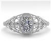 Image 1 : 0.50 ctw VS/SI Oval Diamond Engagment Ring Art Deco 18k White Gold - REF-104Y8X