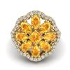 Image 2 : 3 ctw Citrine & VS/SI Diamond Cluster Designer Ring 10k Yellow Gold - REF-49F3M