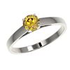 Image 2 : 0.54 ctw Certified Intense Yellow Diamond Engagment Ring 10k White Gold - REF-60W3H