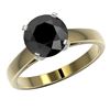 Image 2 : 2.50 ctw Fancy Black Diamond Solitaire Engagment Ring 10k Yellow Gold - REF-45A4N