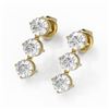 Image 1 : 1.68 ctw Diamond Designer Earrings 18K Yellow Gold - REF-176R9K