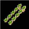 Image 1 : 10.36 ctw Peridot & VS/SI Certified Diamond Earrings 10k Yellow Gold - REF-51G2W