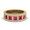 Image 1 : 2.34 ctw Ruby & Micro Pave VS/SI Diamond Designer Ring 10k Yellow Gold - REF-55G2W