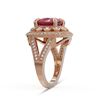 Image 3 : 6.47 ctw Certified Ruby & Diamond Victorian Ring 14K Rose Gold - REF-158K2Y