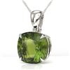 Image 1 : 6 ctw Cushion Cut Green Tourmaline Designer Necklace 18k White Gold - REF-53R8K