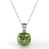 Image 2 : 6 ctw Cushion Cut Green Tourmaline Designer Necklace 18k White Gold - REF-53R8K