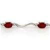 Image 2 : 4.02 ctw Ruby & Diamond Bracelet 10k White Gold - REF-26X6A