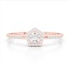 Image 1 : 40 ctw Micro Pave VS/SI Diamond Halo Solitaire Ring 14k Rose Gold - REF-31X4A