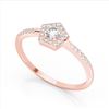 Image 2 : 40 ctw Micro Pave VS/SI Diamond Halo Solitaire Ring 14k Rose Gold - REF-31X4A