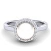 Image 1 : 0.25 ctw Micro Pave VS/SI Diamond Certified & Pearl Ring 18k White Gold - REF-41H6R