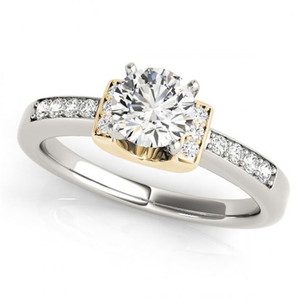 0.61 ctw Certified VS/SI Diamond Solitaire Ring 18k 2Tone Gold - REF-89N3F