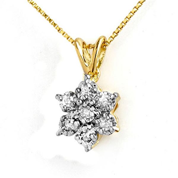 0.25 ctw Certified VS/SI Diamond Pendant 10k Yellow Gold - REF-15F2M