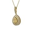 Image 1 : 4.17 ctw Canary Citrine & Diamond Victorian Necklace 14K Yellow Gold - REF-127X3A