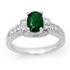 Image 1 : 1.60 ctw Emerald & Diamond Ring 18k White Gold - REF-81M3G