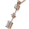 Image 3 : 0.9 ctw Emerald Cut Diamond Designer Necklace 18K Rose Gold - REF-149R2K