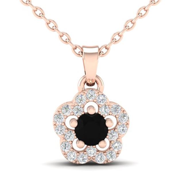 0.33 ctw Micro Pave VS/SI Diamond Certified Necklace 10k Rose Gold - REF-14H6R