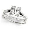 Image 1 : 0.94 ctw Certified VS/SI Princess Diamond 2pc Set 14k White Gold - REF-97W3H