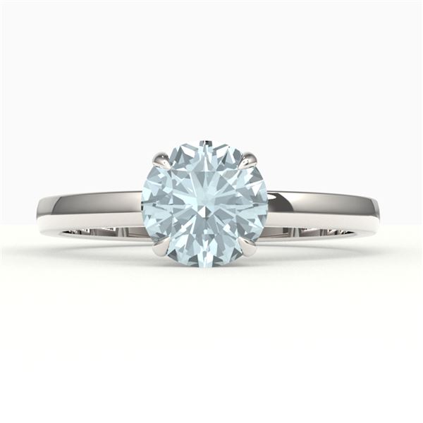 2 ctw Sky Blue Topaz Designer Solitaire Engagment Ring 18k White Gold - REF-23F9M