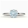 Image 1 : 2 ctw Sky Blue Topaz Designer Solitaire Engagment Ring 18k White Gold - REF-23F9M