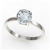Image 2 : 2 ctw Sky Blue Topaz Designer Solitaire Engagment Ring 18k White Gold - REF-23F9M