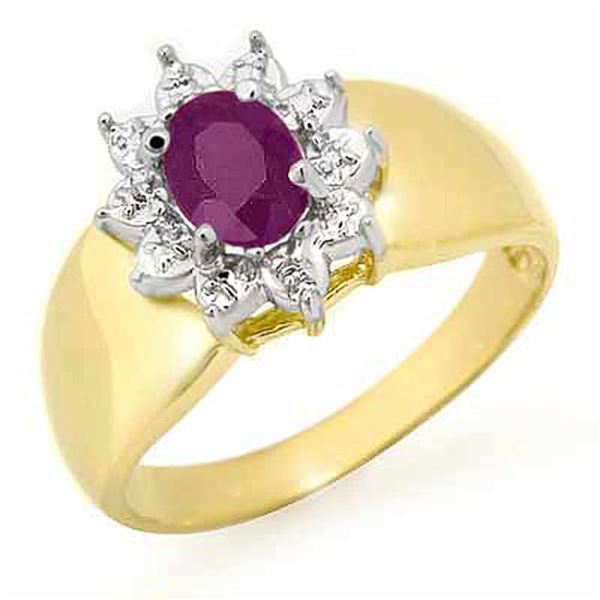 0.40 ctw Amethyst Ring 10k Yellow Gold - REF-11R6K