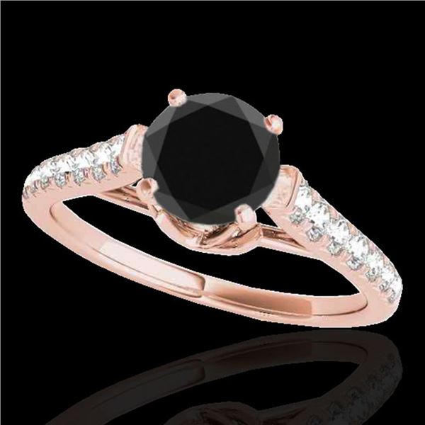 1.46 ctw Certified VS Black Diamond Solitaire Ring 10k Rose Gold - REF-47R2K