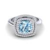 Image 1 : 2.02 ctw Sky Blue Topaz & Micro VS/SI Diamond Ring 18k White Gold - REF-49M3G